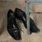 Legs and Shoes, 2009, oil on linen, 30.5 x 35.5  cm   