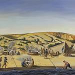 Peron Peninsula<br />Resin Flag 2009<br />Balga resin on canvas<br />122 x 168cm