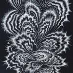 And a Haggard Shaft of Daylight Would Glance in Between the Swirling Wreaths<br />2010   <br />Scraper Board	<br />50 cm x 31 cm<br />