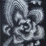 For Here it Would Be Dark Like the Back End of Evening<br />2010   <br />Scraper Board	<br />50 cm x 31 cm<br />