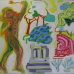 To whom Achilles swiftest of the swift replied:<br />2011<br />oil on linen<br />137 x 147 cm 