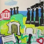 Red Temple,<br />2010<br />oil on linen<br />92 x 92 cm