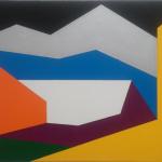 Alpine Landscape Translation 11<br />(Naturalism-Abstraction) (After H. Gleisner)<br />Colour Group E (Random)<br />2008<br />Enamel on canvas<br />45 x 60cm