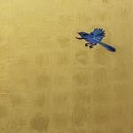 Chirriger and Fire #3 2010<br />Gold leaf and acrylic on canvas<br />150 x 120cm 