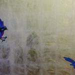 Chirriger and Fire #8 2011<br />Gold leaf and acrylic on canvas<br />120 x 180cm 