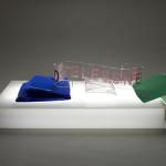 Cluelessness 1<br />2006 - 2008                <br />Cast acrylic, wood, paper,  light, glass, acrylic lacque<br />74 x 107 x 34.5cm