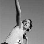 Tarryn Gill and Pilar Mata Dupont<br />With Terrific Power Behind It, The Shotput Hurdles High Above The Arena<br />2009<br />Glicee print on aluminium<br />180 x 100cm<br />Edition of five