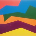 JOHN NIXON<br />Untitled 2007<br />Colour- Fracture V Colour Group A enamel on MD F 45 x 60cm