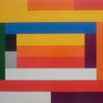 JOHN NIXON<br />Untitled 2009<br />Colour Group E 1 (Spectrum) enamel on MDF 45 x 60cm