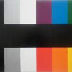JOHN NIXON<br />Untitled 2009<br />Colour Group E 1 (Spectrum) enamel on MDF 45 x 60cm
